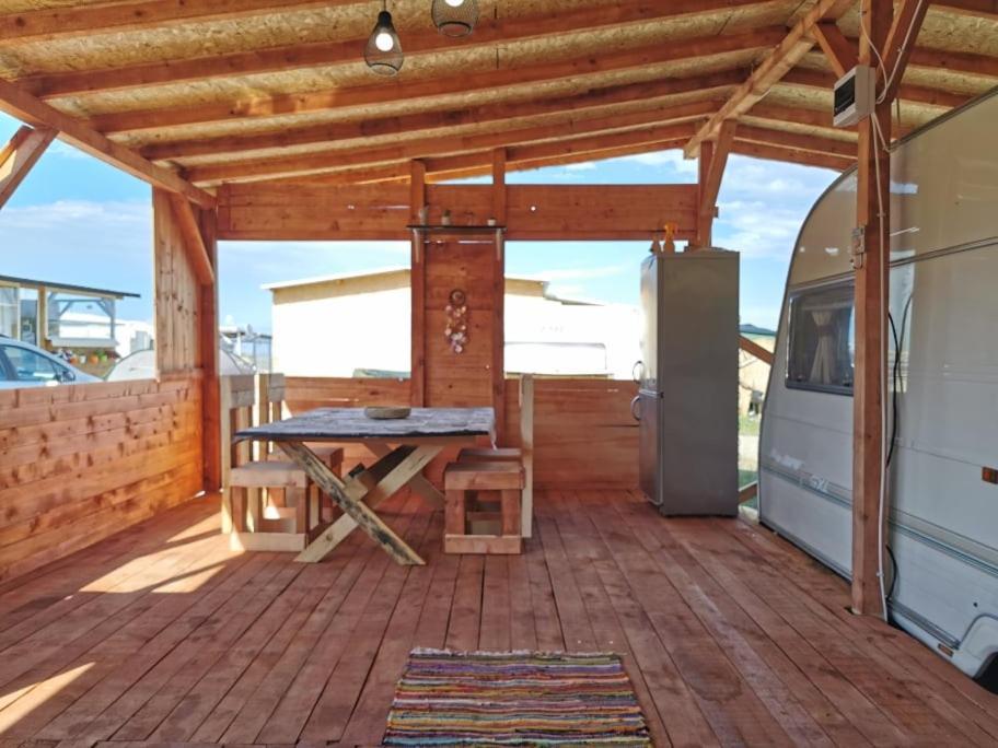 Sea Caravan On The Beach Kiten  Buitenkant foto