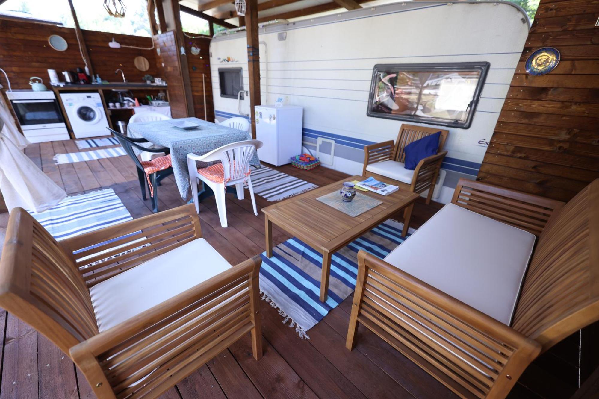 Sea Caravan On The Beach Kiten  Buitenkant foto