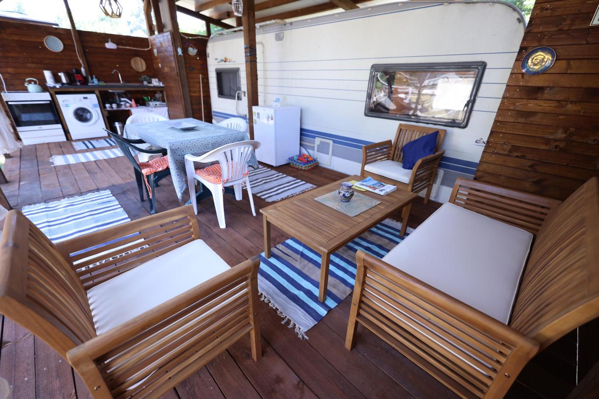 Sea Caravan On The Beach Kiten  Buitenkant foto